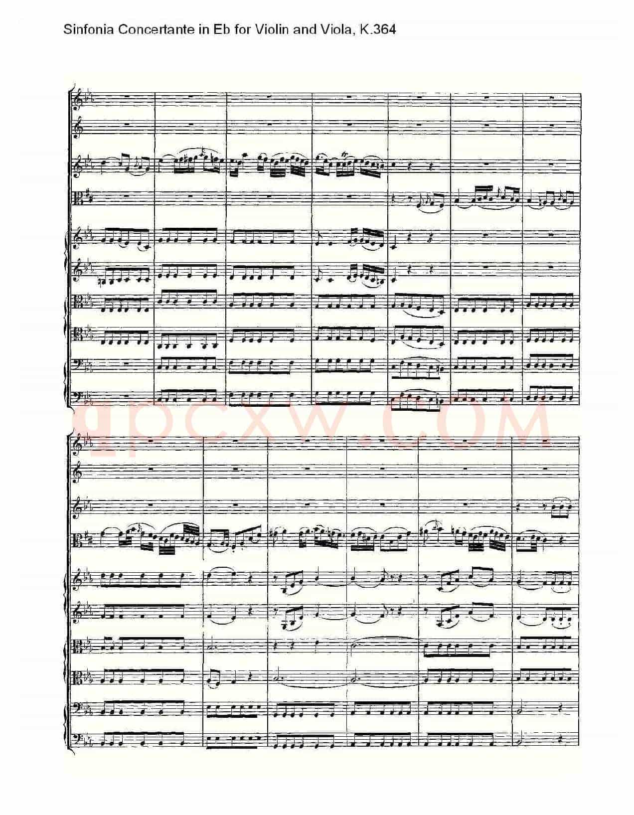 Eb调小提琴与中提琴炫技序曲, K.364(一)