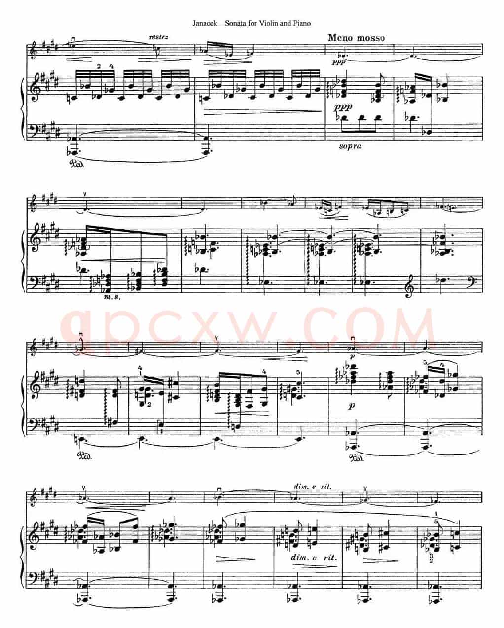Janacek Sonata for Violin（小提琴+钢琴伴奏）