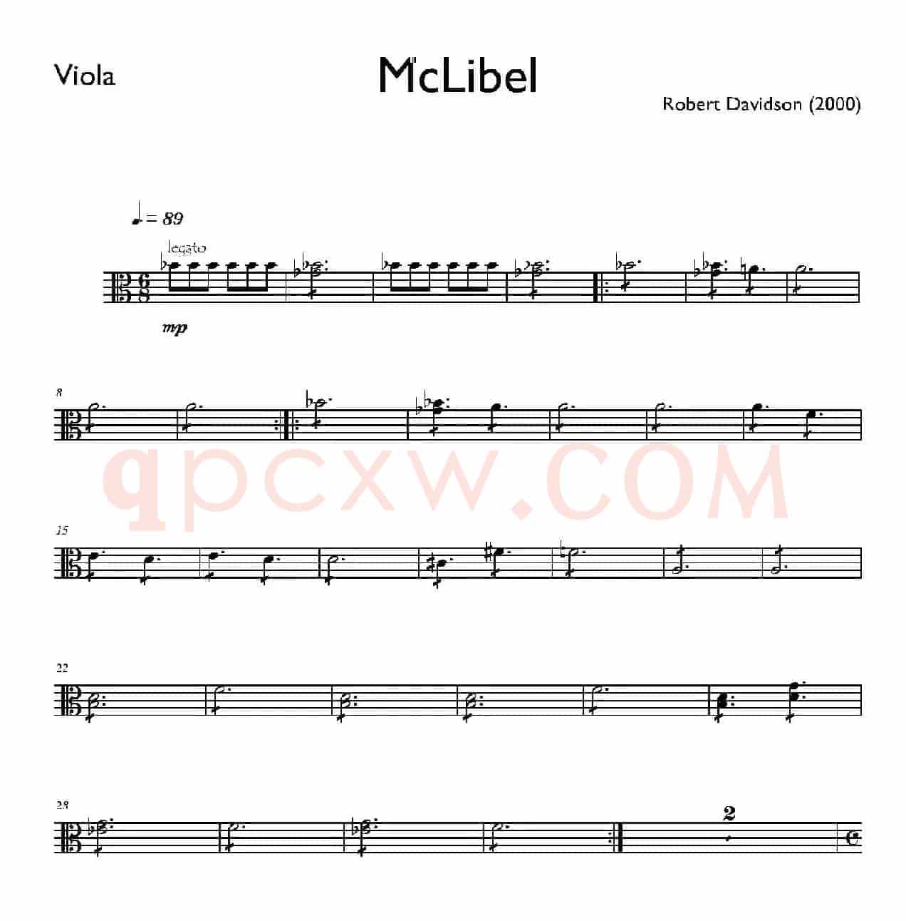 Mclibel（五重奏中提琴分谱）