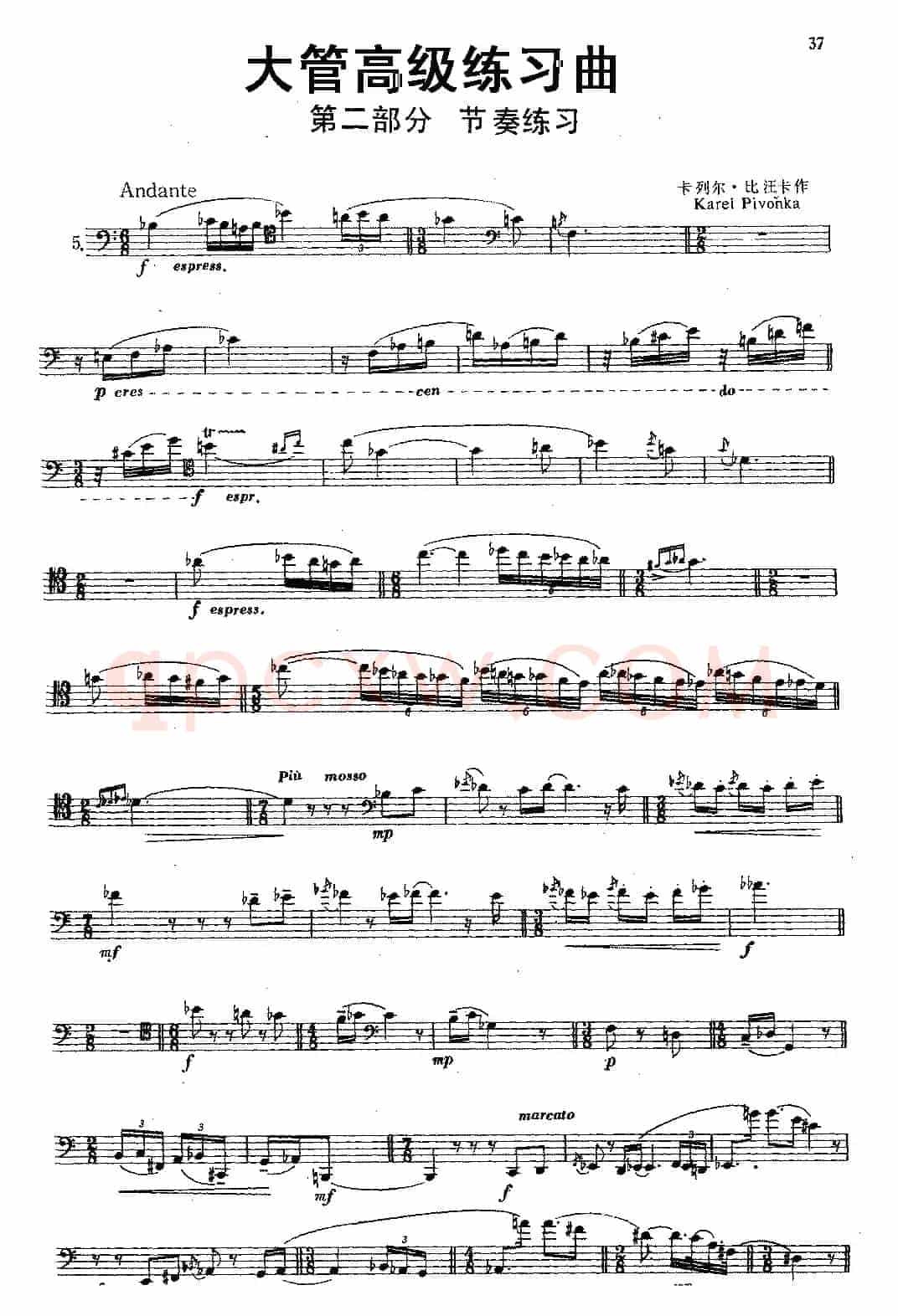 大管高级练习曲 第二部分 节奏练习（5）