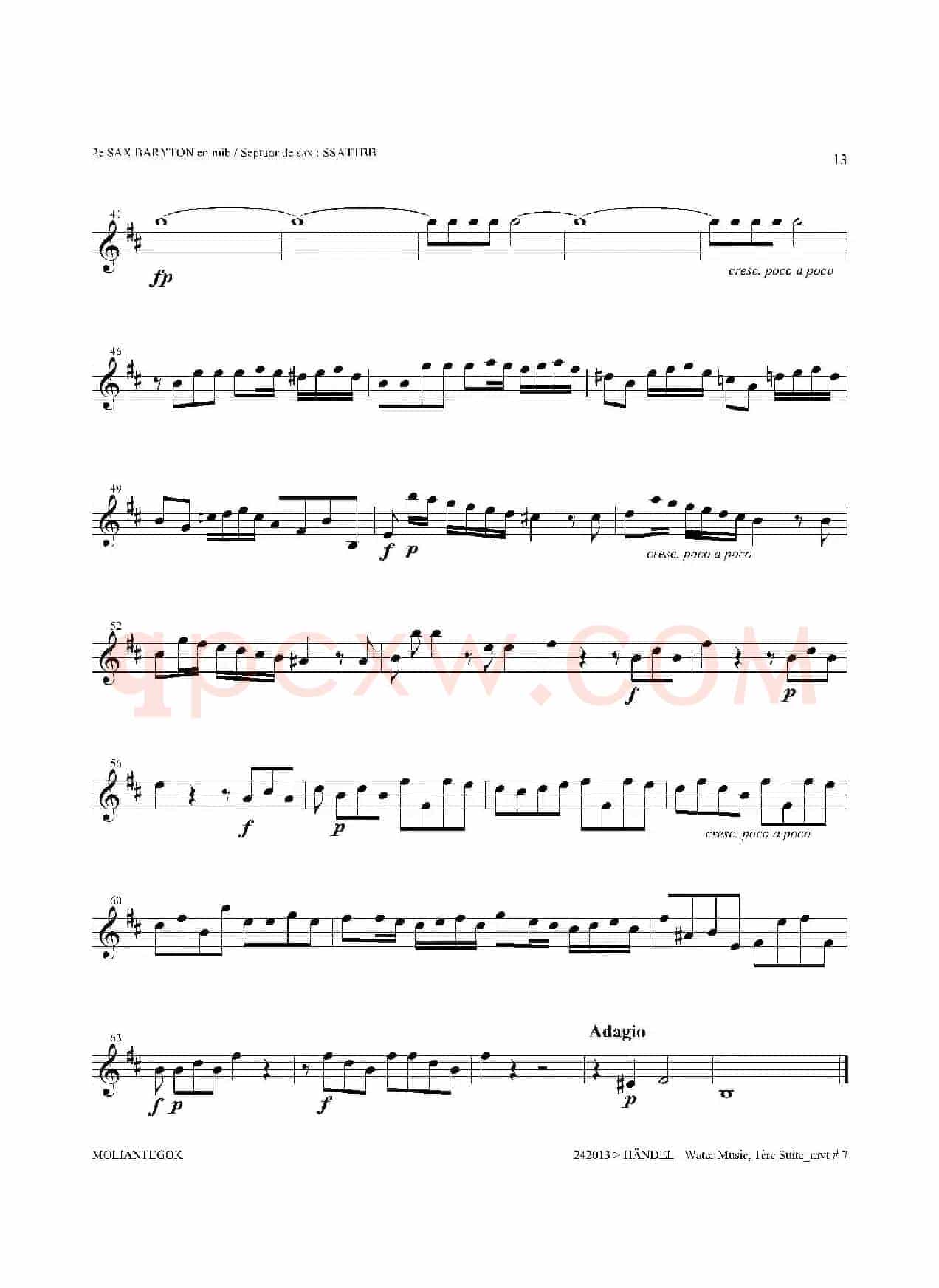 Water Music（HWV.348 No.1）（第二上低音萨克斯）