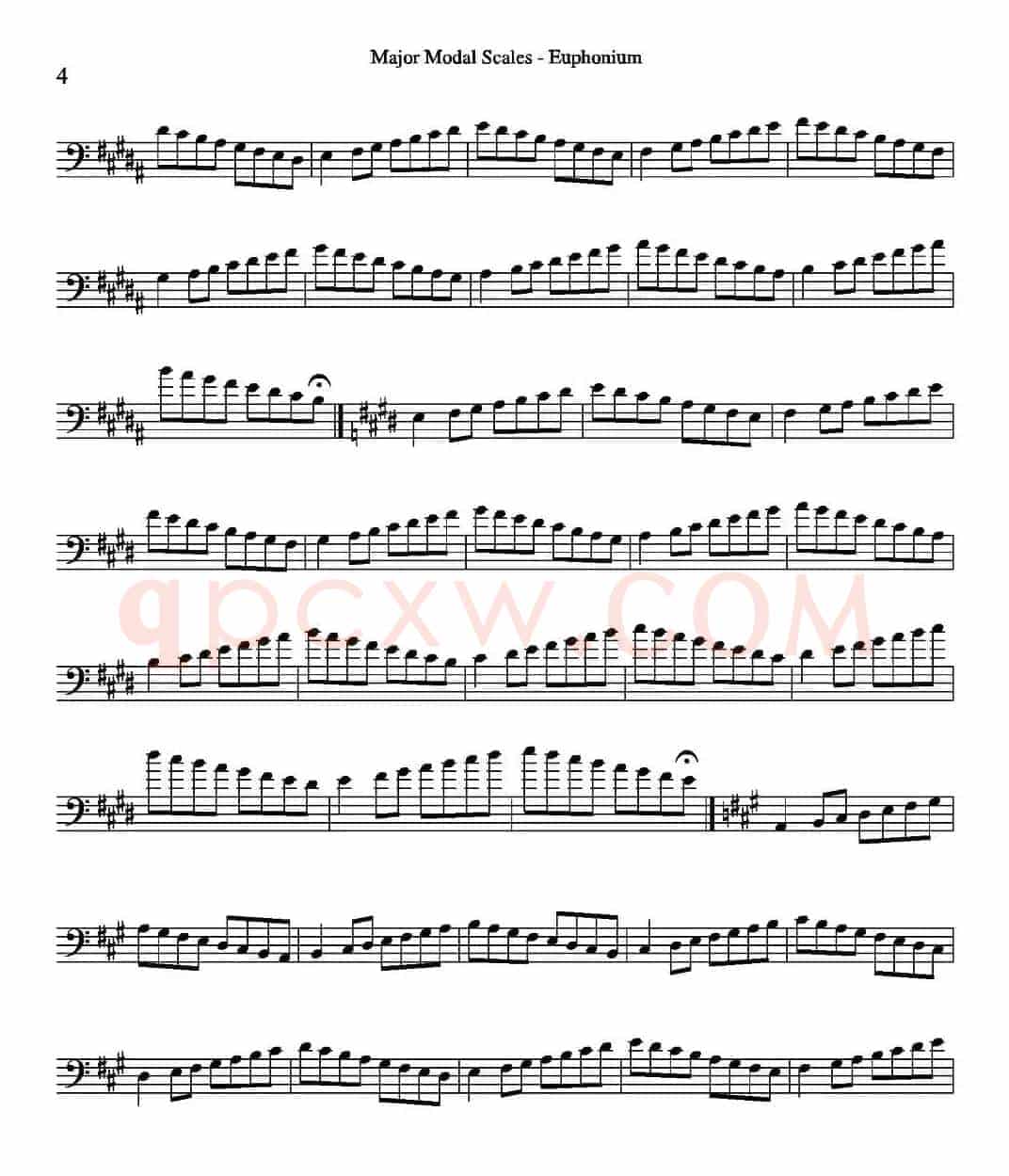 Major Modal Scales - Euphonium（上低音号练习教材选曲）