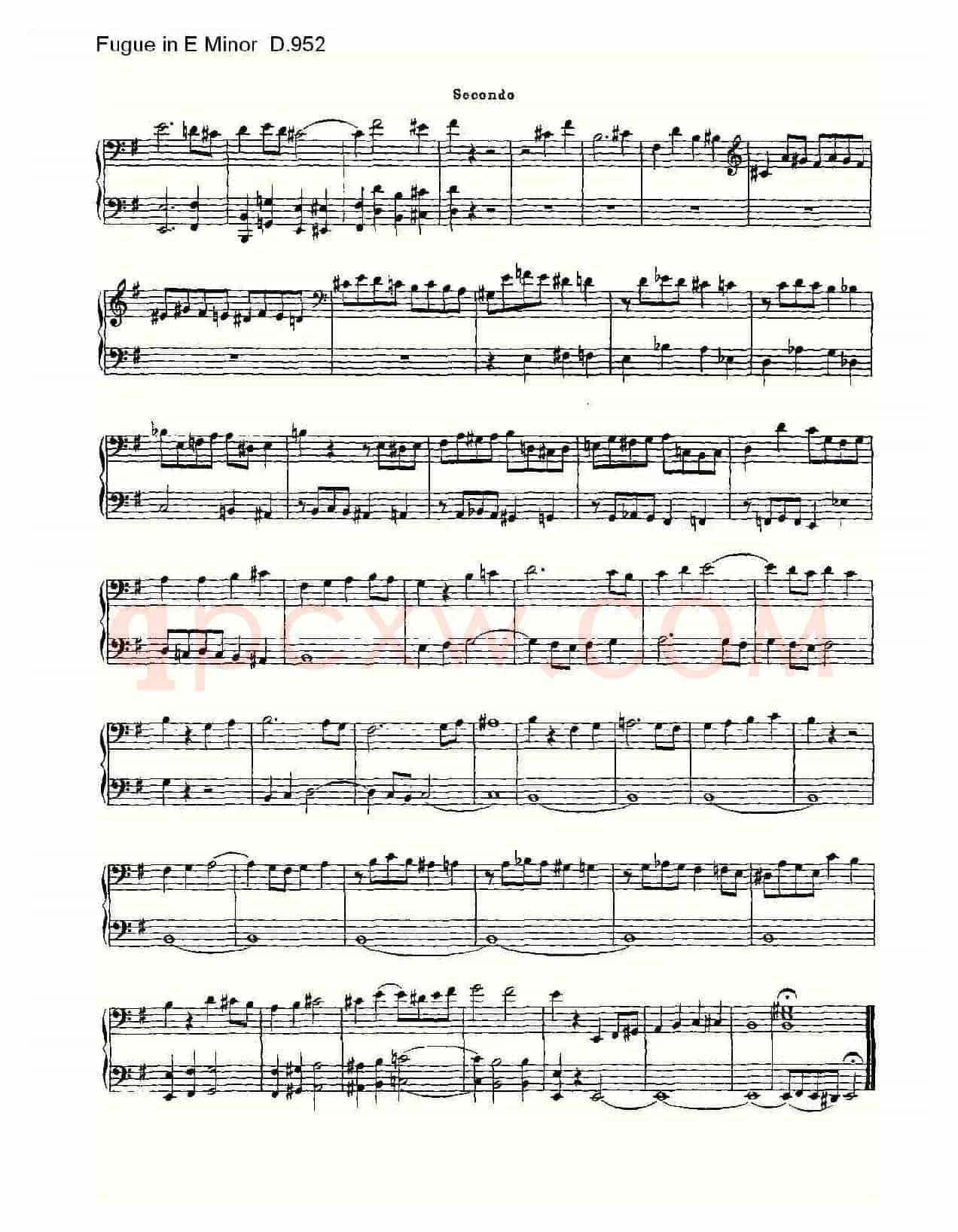 Fugue in E Minor D.952（E小调赋格曲 D.952）