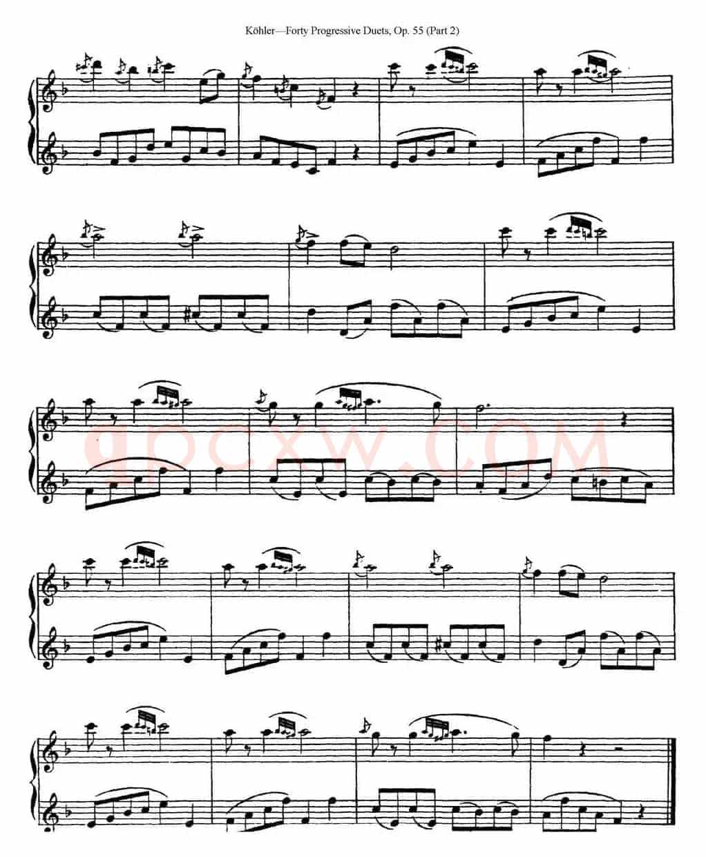 柯勒40首长笛提高练习曲OP.55（二重奏）（NO.2）