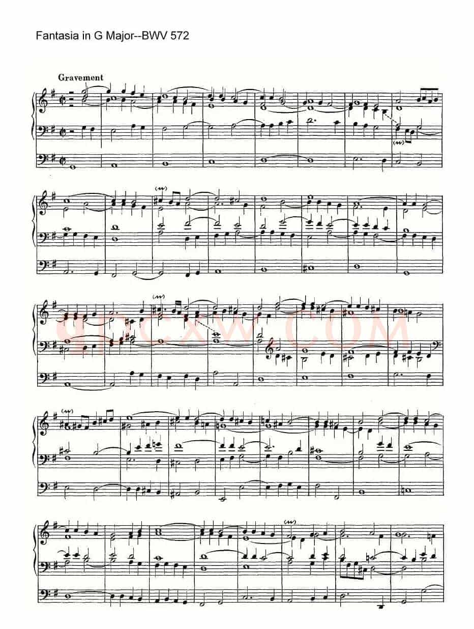 Fantasia in G Major--BWV 572（管风琴谱）