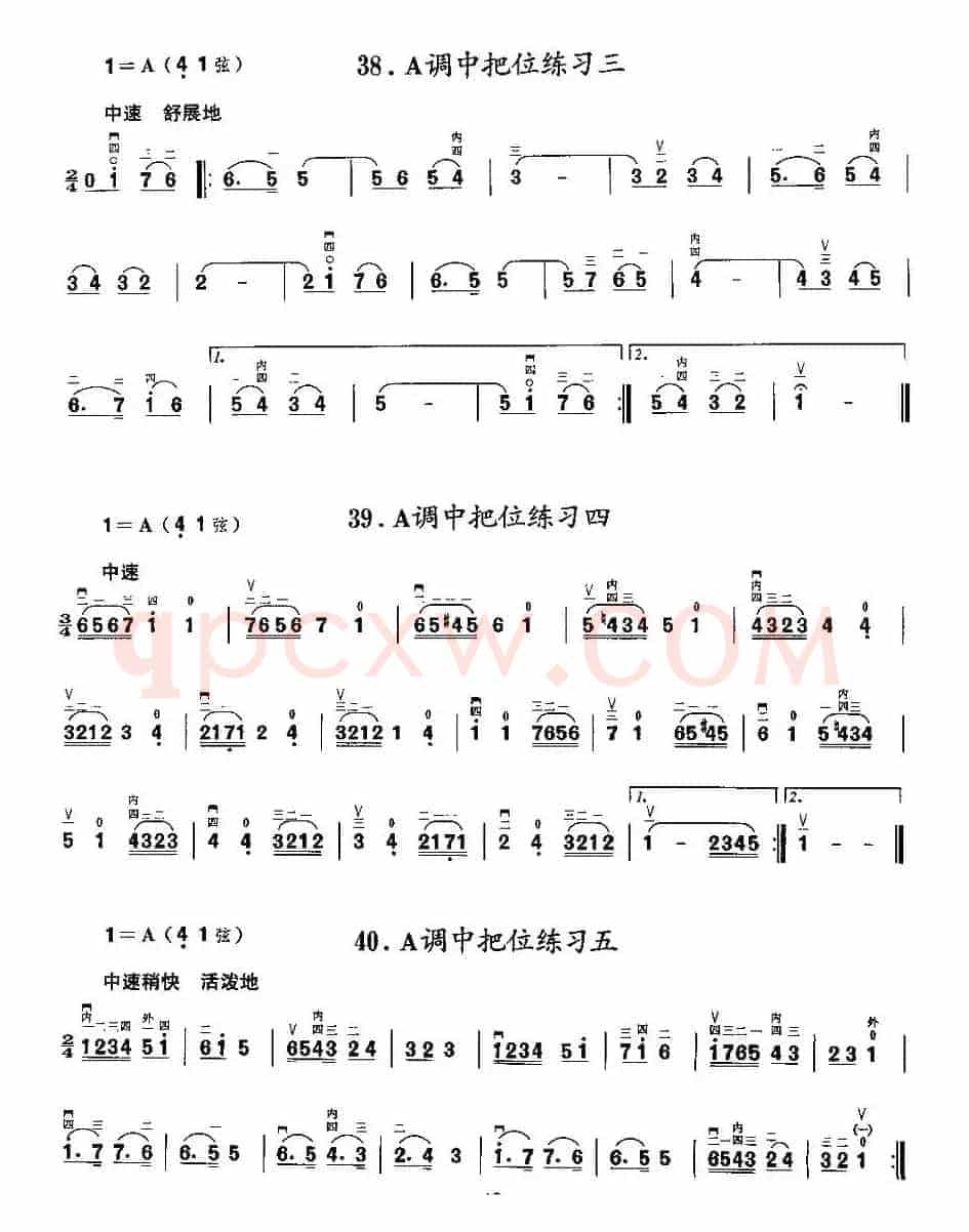 二胡微型练习曲：各调中把位练习