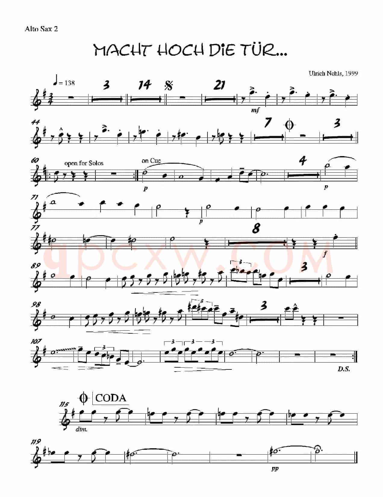 Macht Hoch Die Tru…（第二中音萨克斯分谱）