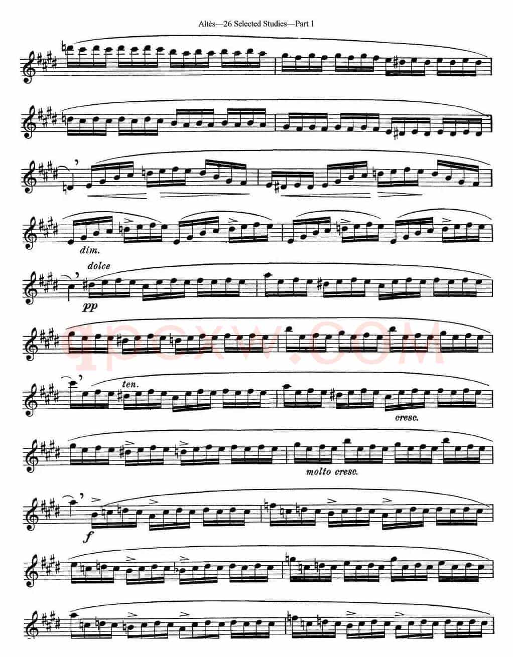阿尔泰斯26首精选长笛练习曲（NO.13）