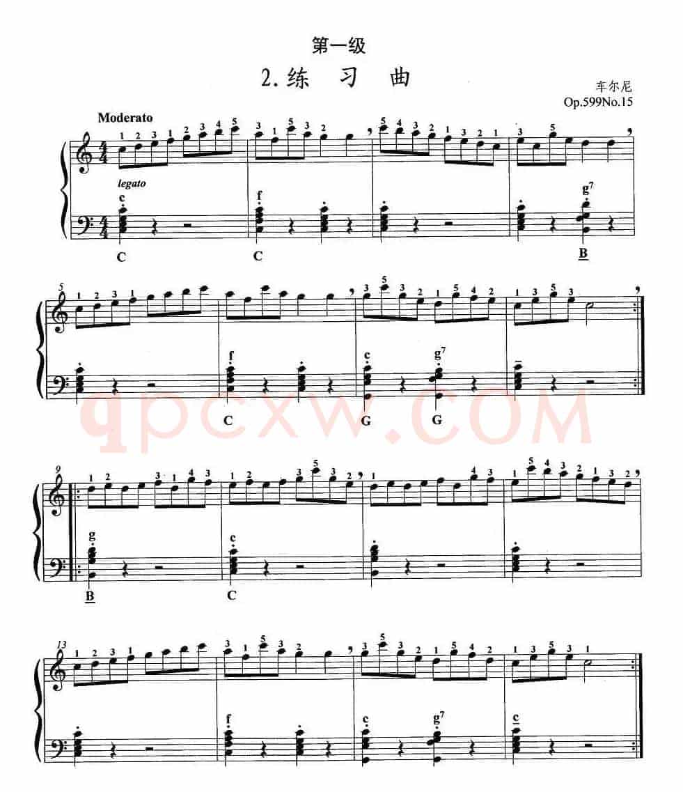 手风琴考级第一级：2、练习曲