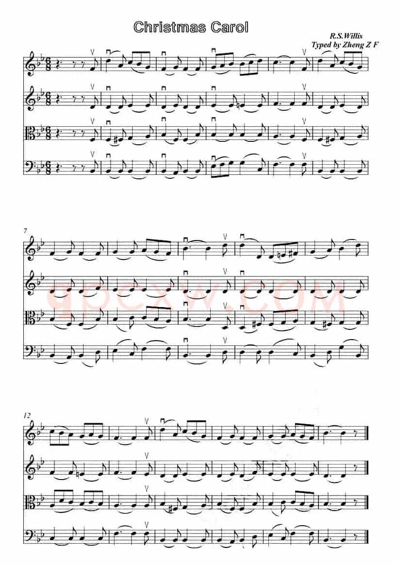Christmas Carol 圣诞颂歌（四重奏）