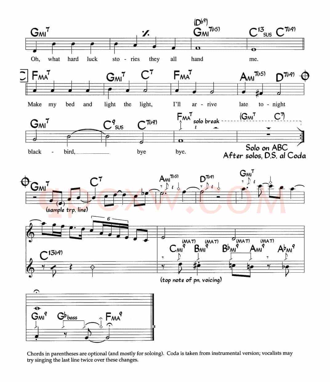 Bye Bye Blackbird（爵士钢琴曲）