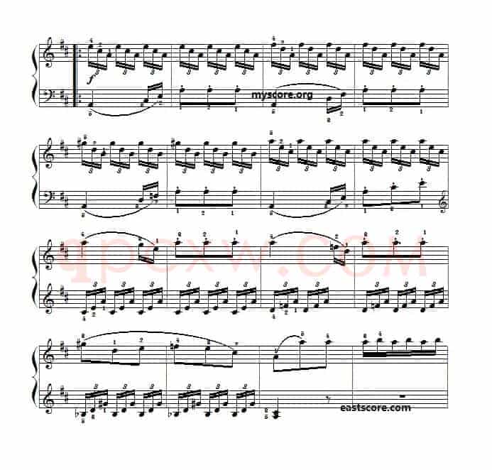 车尔尼《小钢琴家》(Czerny 823)第56首(曲谱及练习提示)
