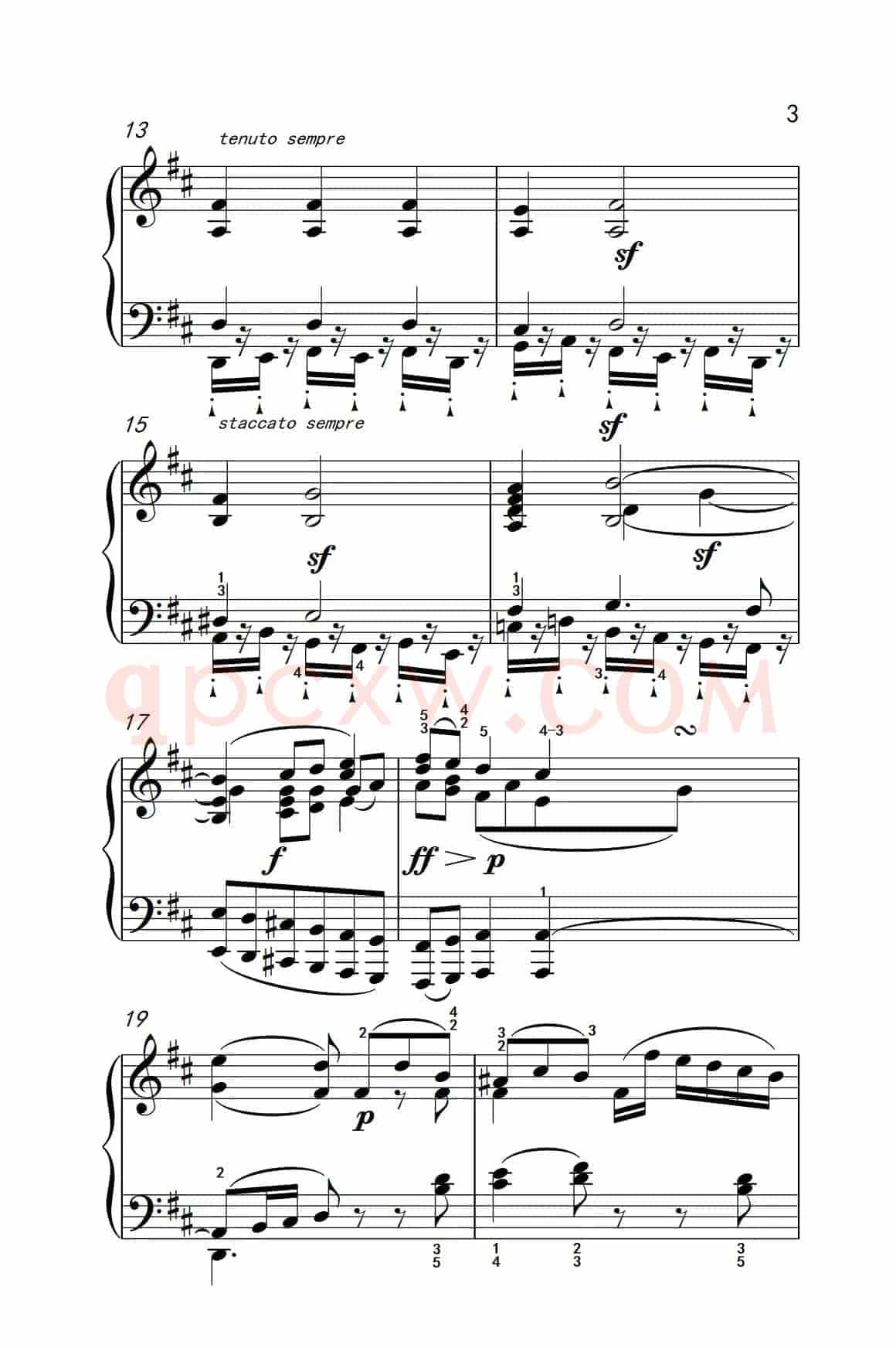 奏鸣曲 Opus 2 Nr.2 第二乐章（贝多芬奏鸣曲集 1）