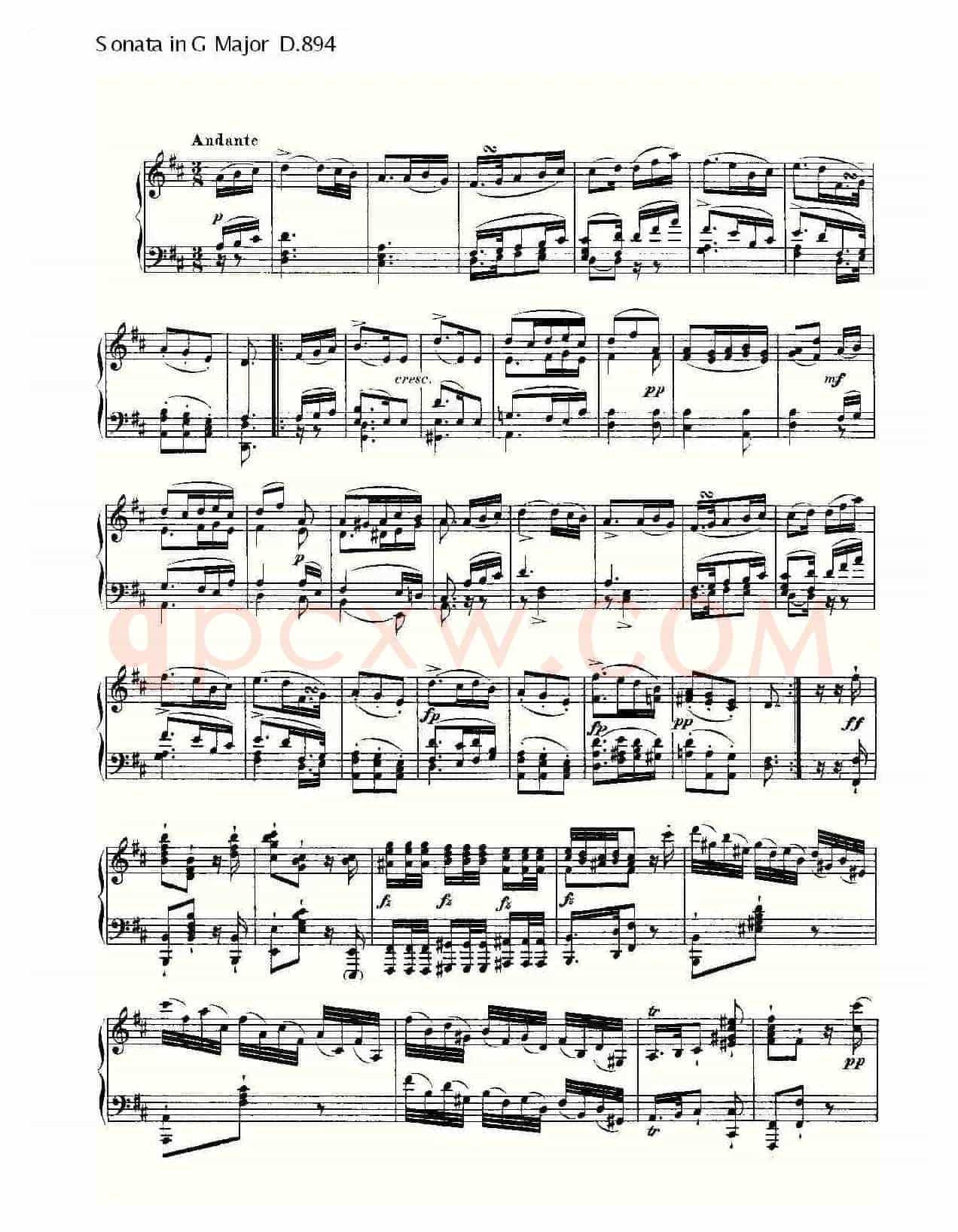 Sonata in G Major D.894(G大调奏鸣曲 D.894)