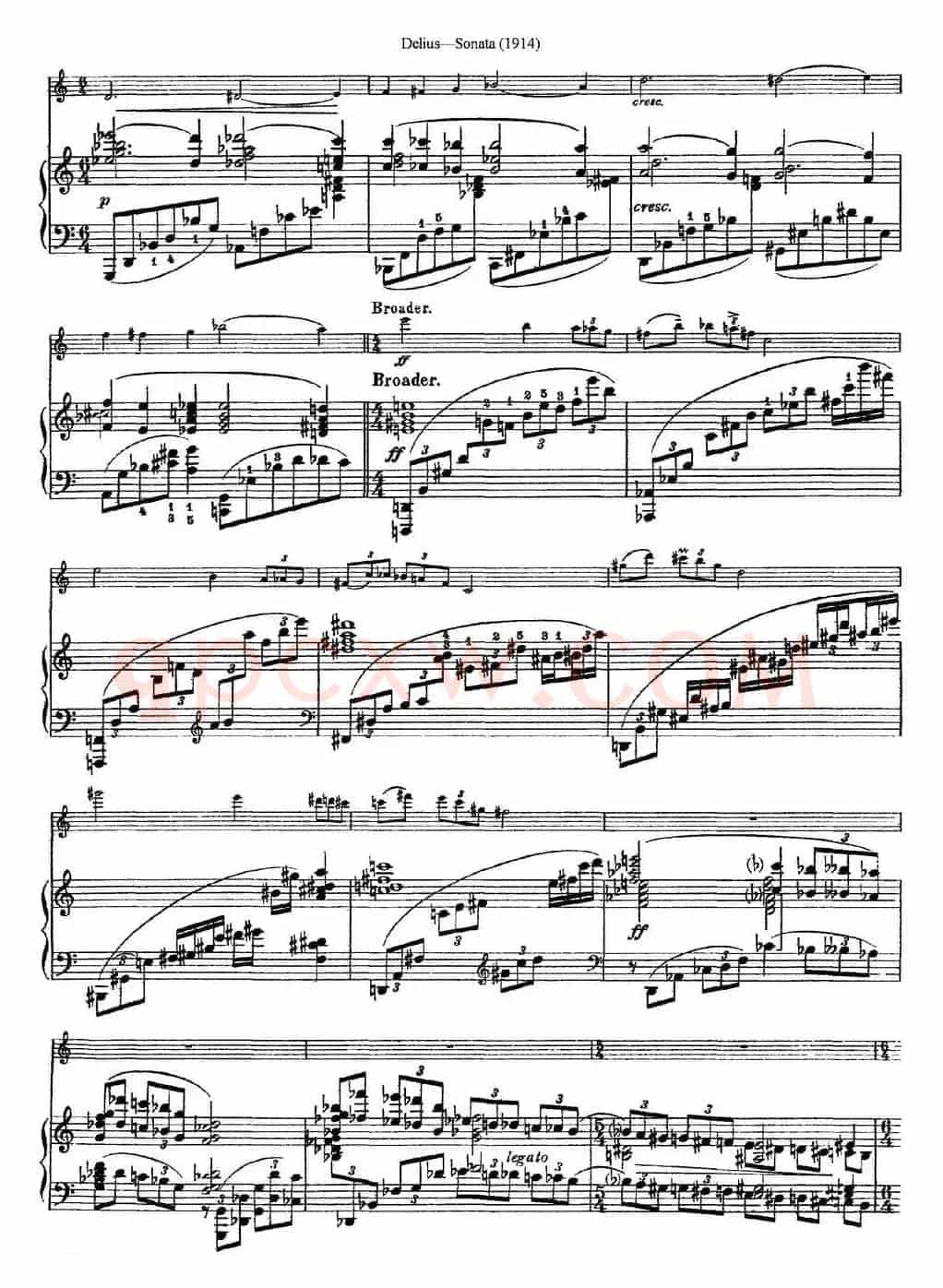 Delius Sonata（小提琴+钢琴伴奏）