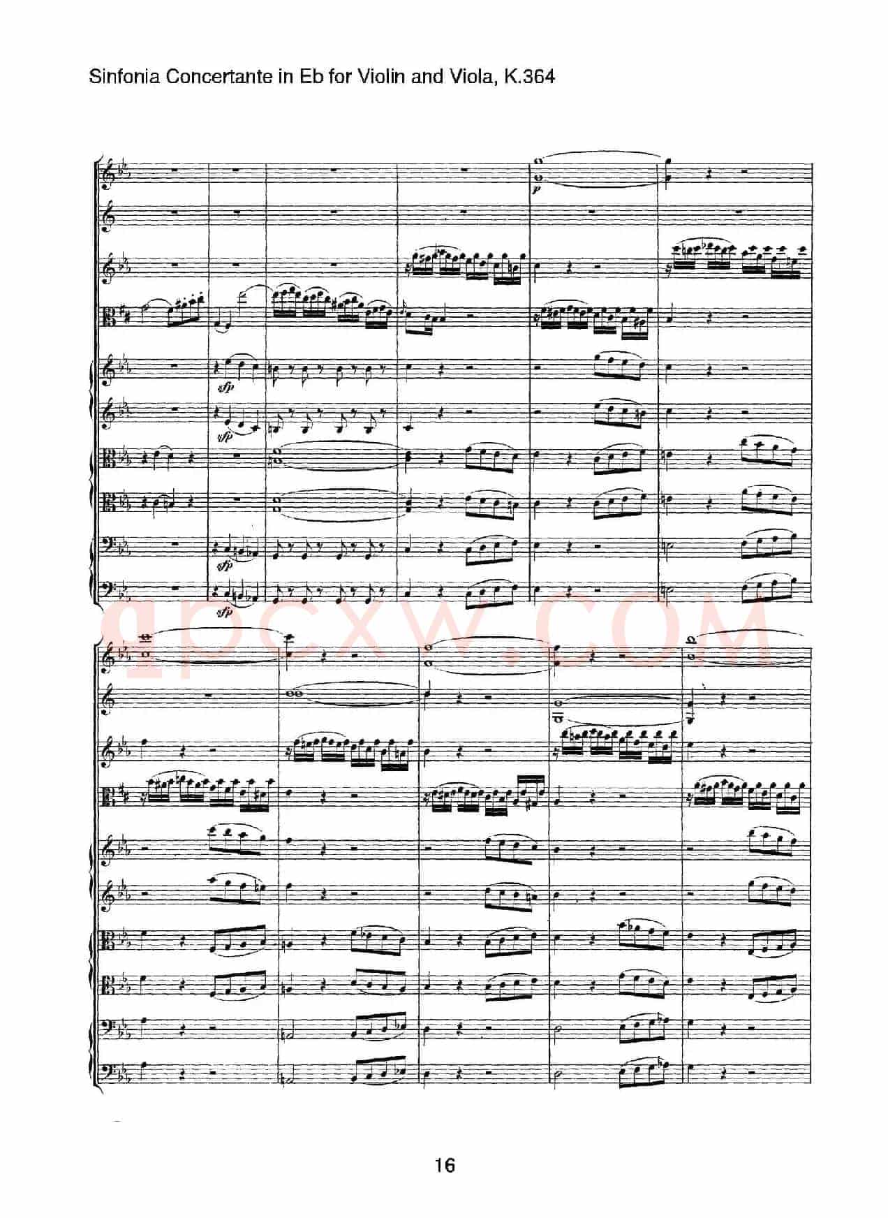 降E大调交响协奏曲（《Sinfonia Concertante in Eb》for Violin and Viola K.364）