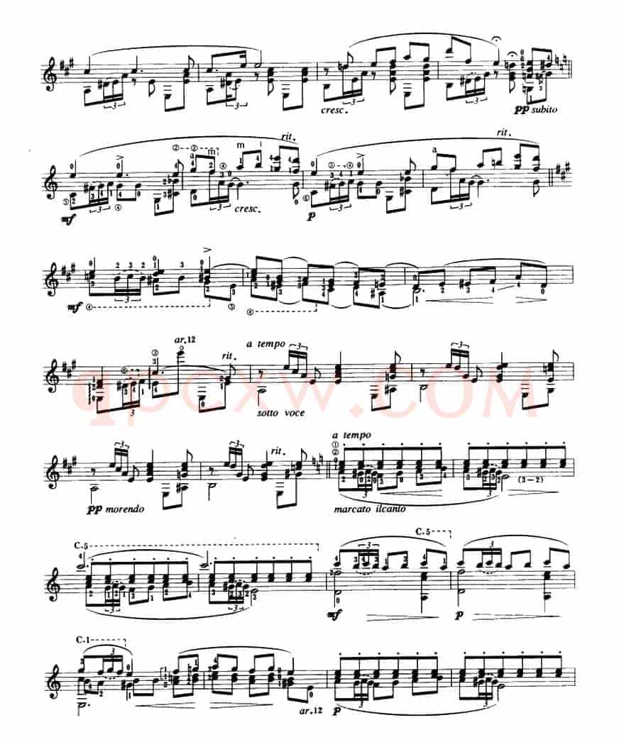 卡狄斯（歌曲）（古典吉他）