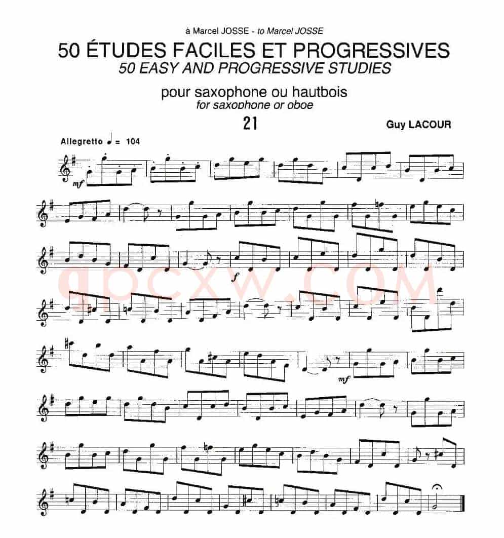Guy Lacour 50 首萨克斯练习曲之21