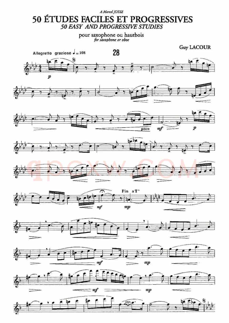 Guy Lacour 50 首萨克斯练习曲之28