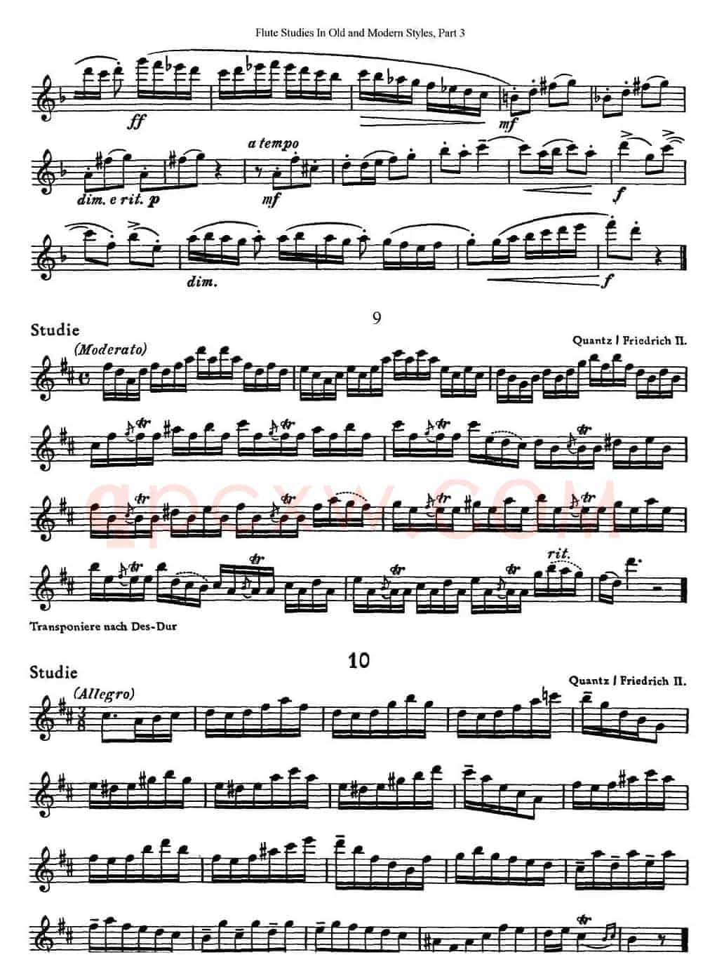 斯勒新老风格长笛练习重奏曲（第三部分）（NO.7-NO.10）