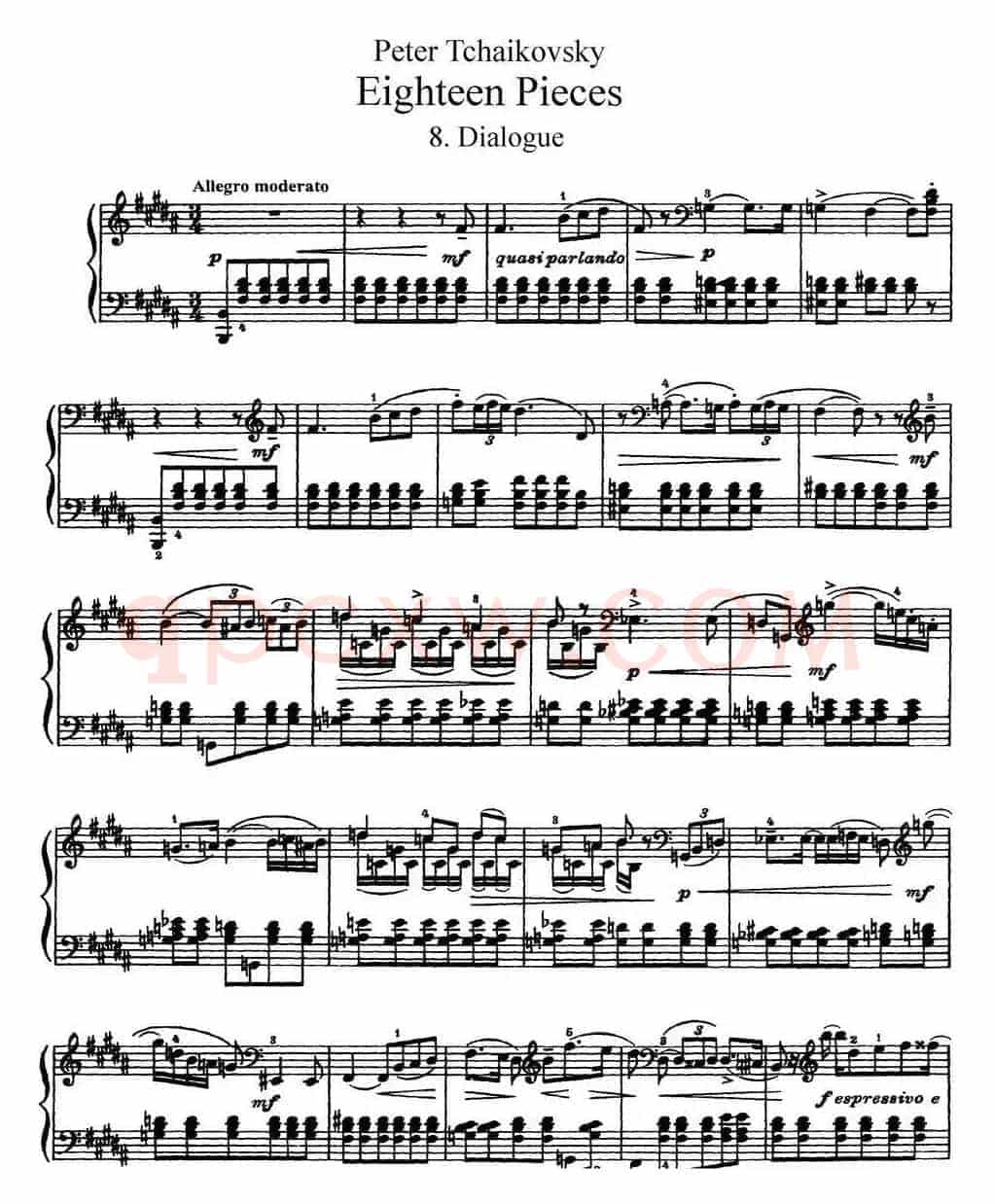 柴可夫斯基18首钢琴小品Op.72(8.Dialogue)