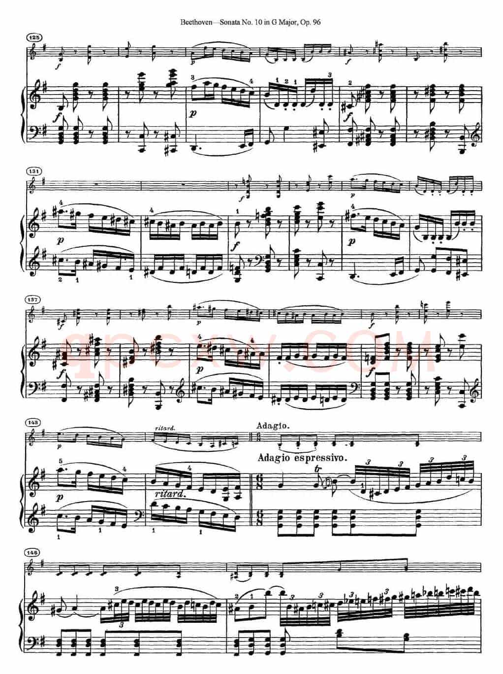 Violin Sonata No.10 in G Major Op.96（小提琴+钢琴伴奏）