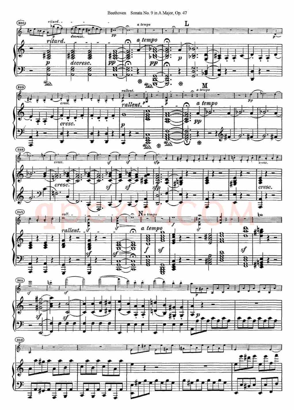 Violin Sonata No.9 in A Major Op.47（小提琴+钢琴伴奏）