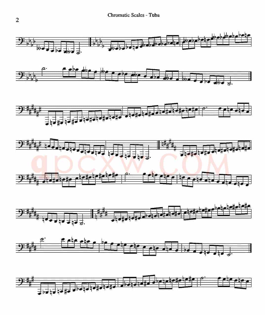 Chromatic Scales - Tuba（大号练习教材选曲）