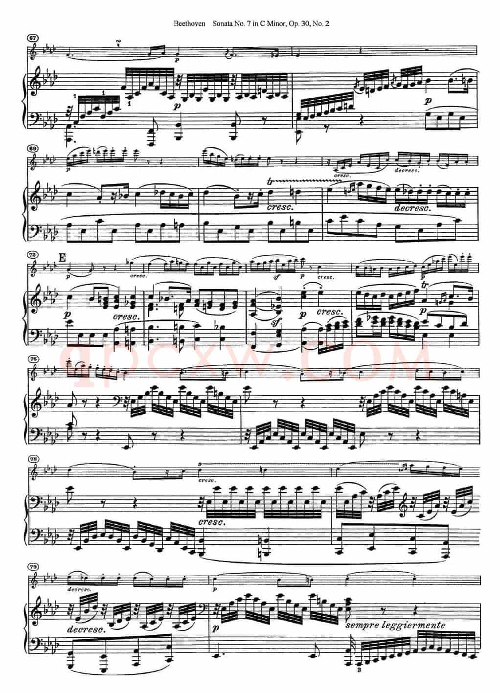 Violin Sonata No.7 in C Minor Op.30 No.2（小提琴+钢琴伴奏）