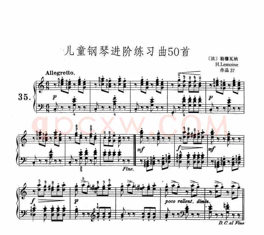 儿童钢琴进阶练习曲50首之35