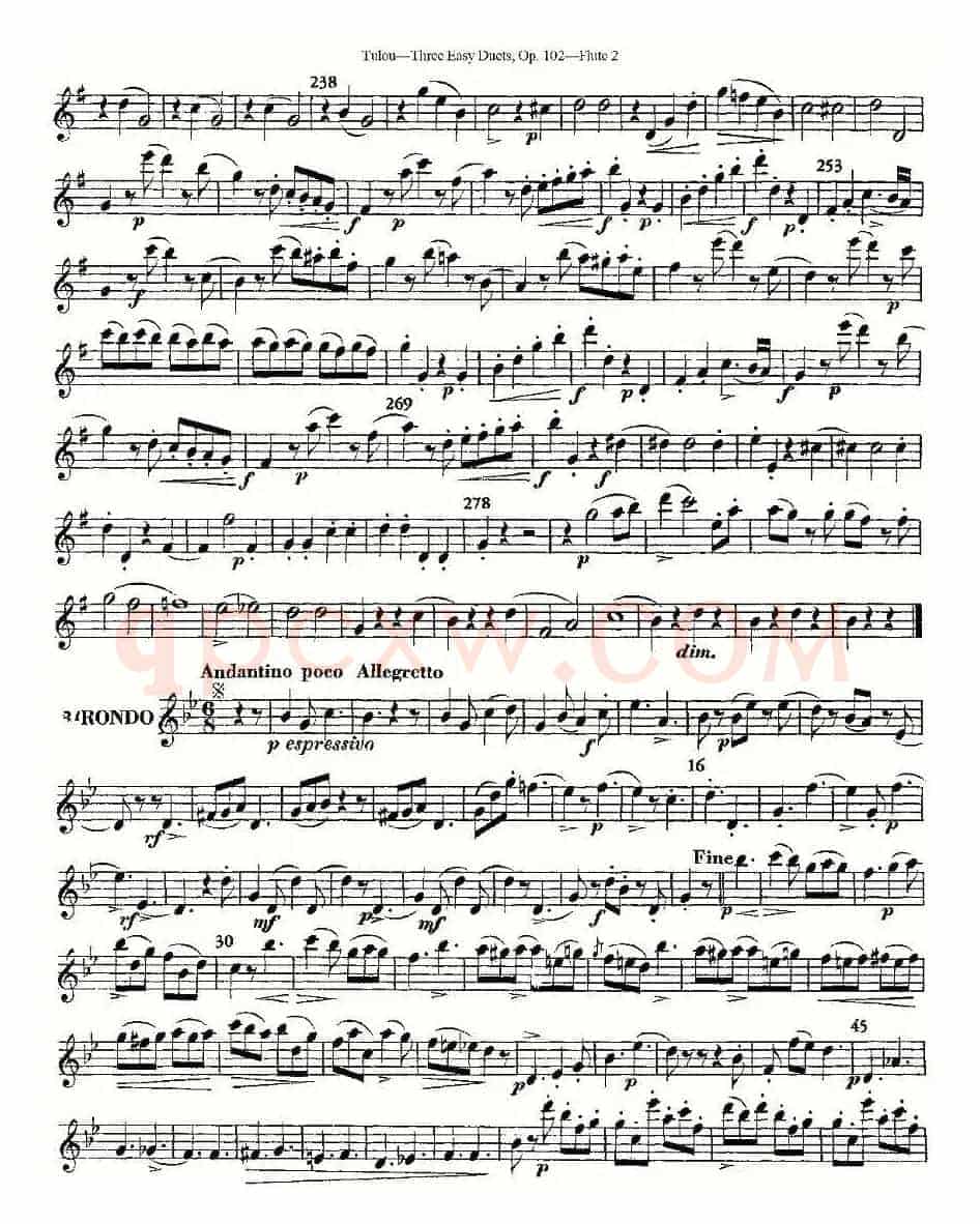 Three Easy Duets,Op.102 之第二长笛（三首简易重奏曲作品102号）