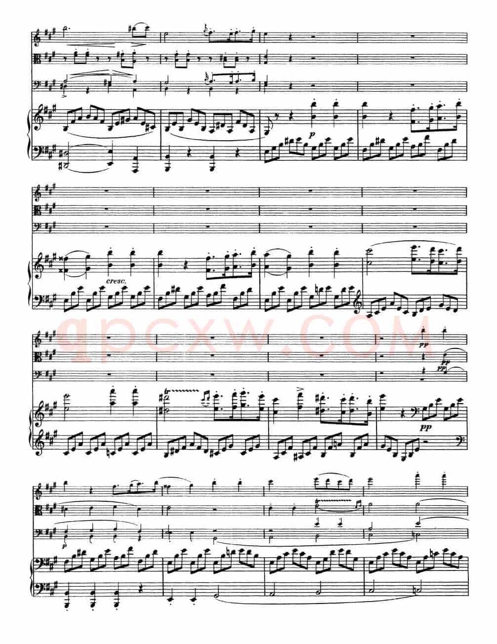 A大调鳟鱼五重奏（P1—10）（弦乐+钢琴）