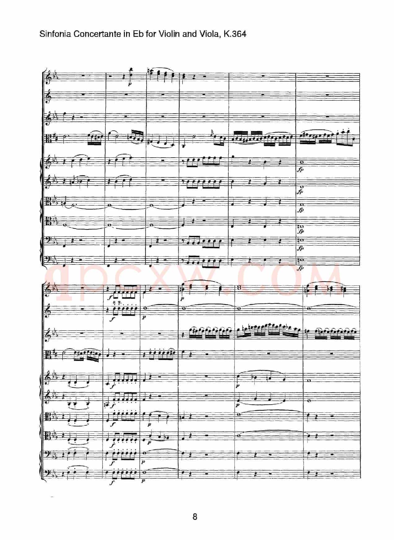 降E大调交响协奏曲（《Sinfonia Concertante in Eb》for Violin and Viola K.364）