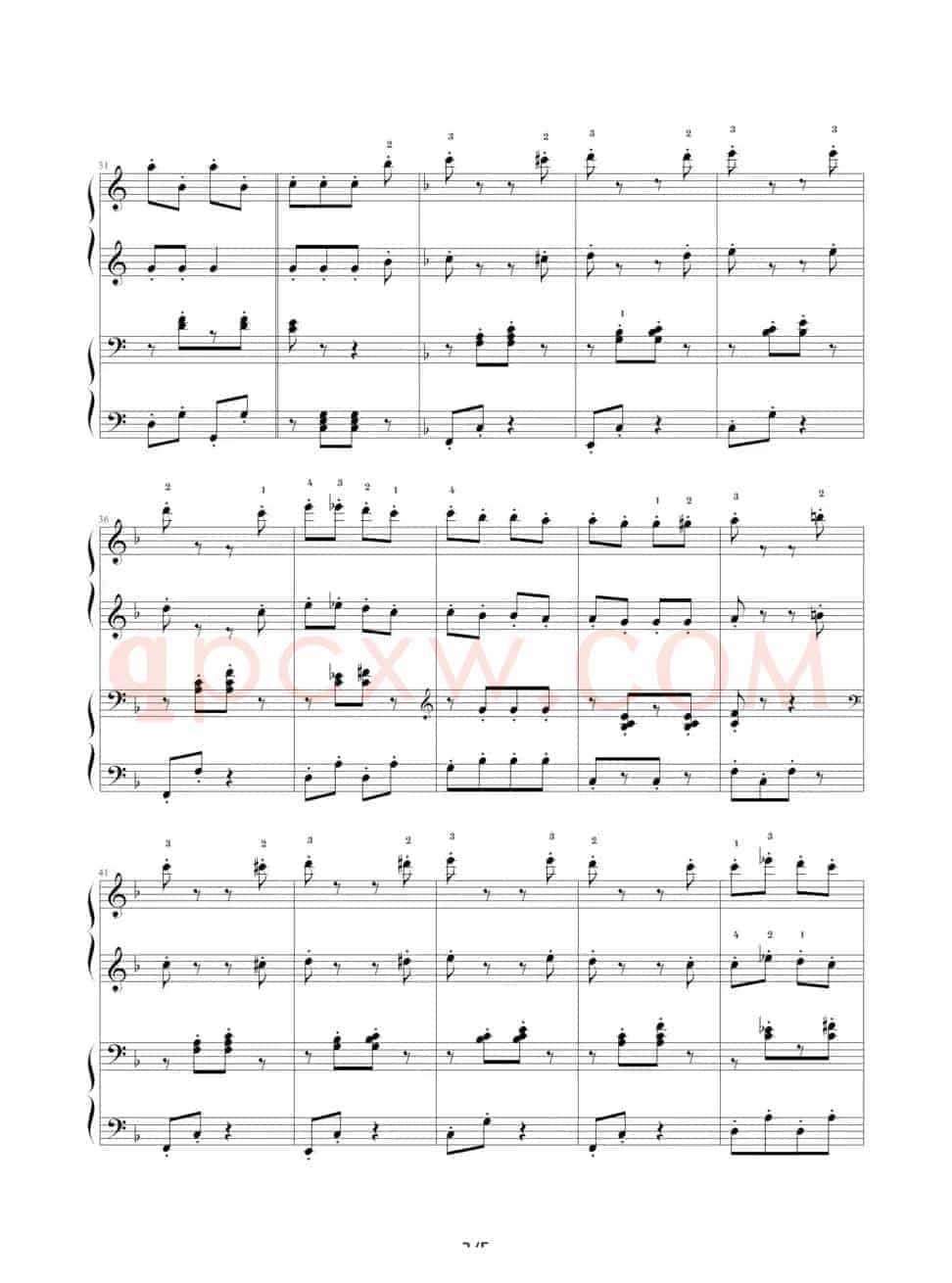 拨弦拨尔卡舞曲(四手联弹)