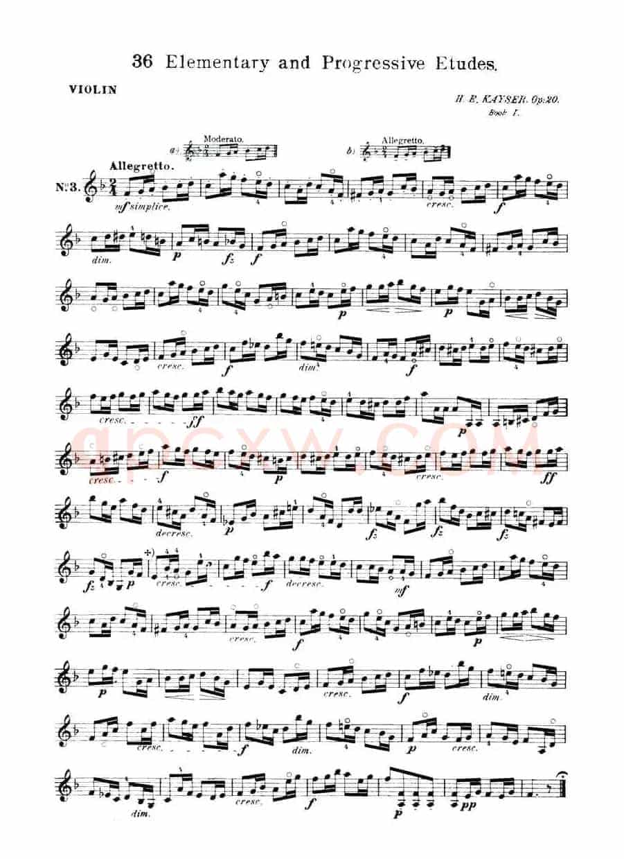 开塞（KAYSER 36首小提琴练习曲之3）