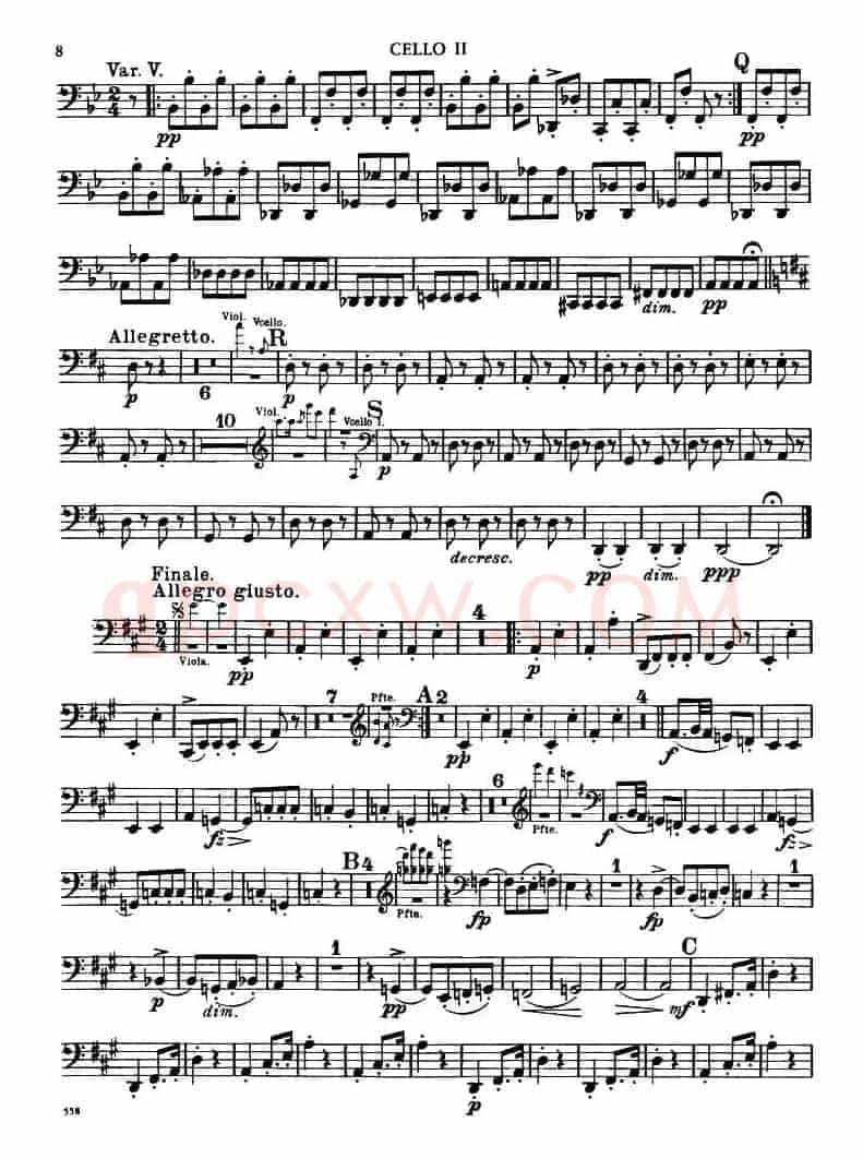 TROUT QUINTET（鳟鱼五重奏）（第二大提琴分谱）