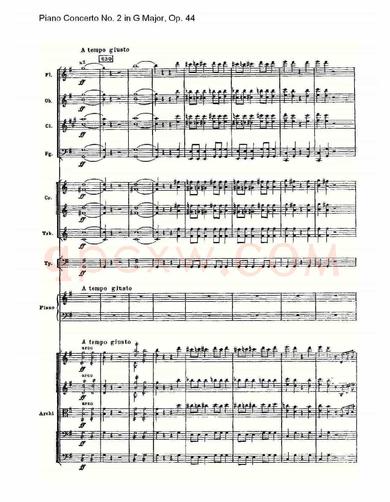 G大调第二钢琴协奏曲, Op.44第一乐章(三)