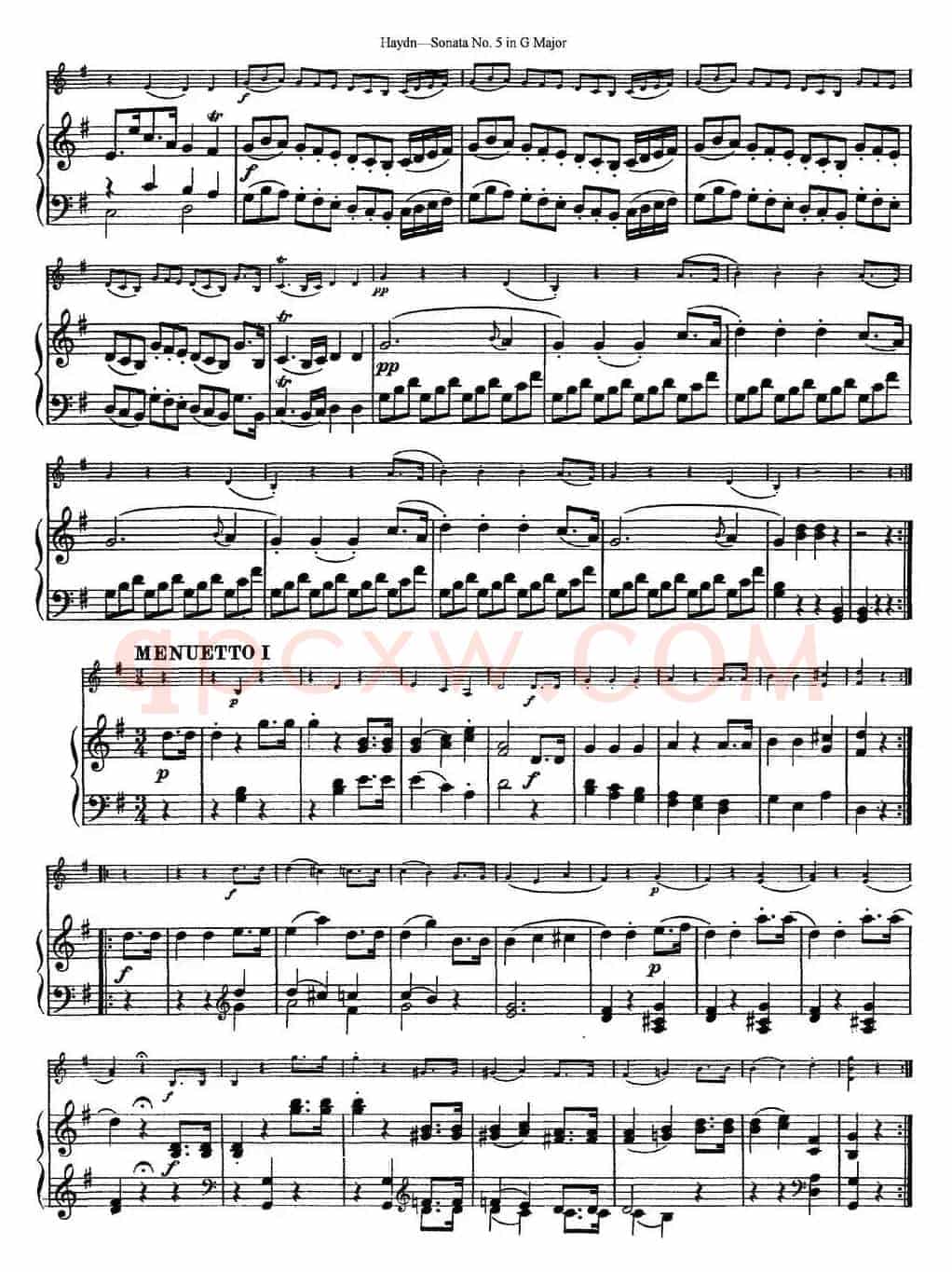Violin Sonata No.5 in G Major（小提琴+钢琴伴奏）