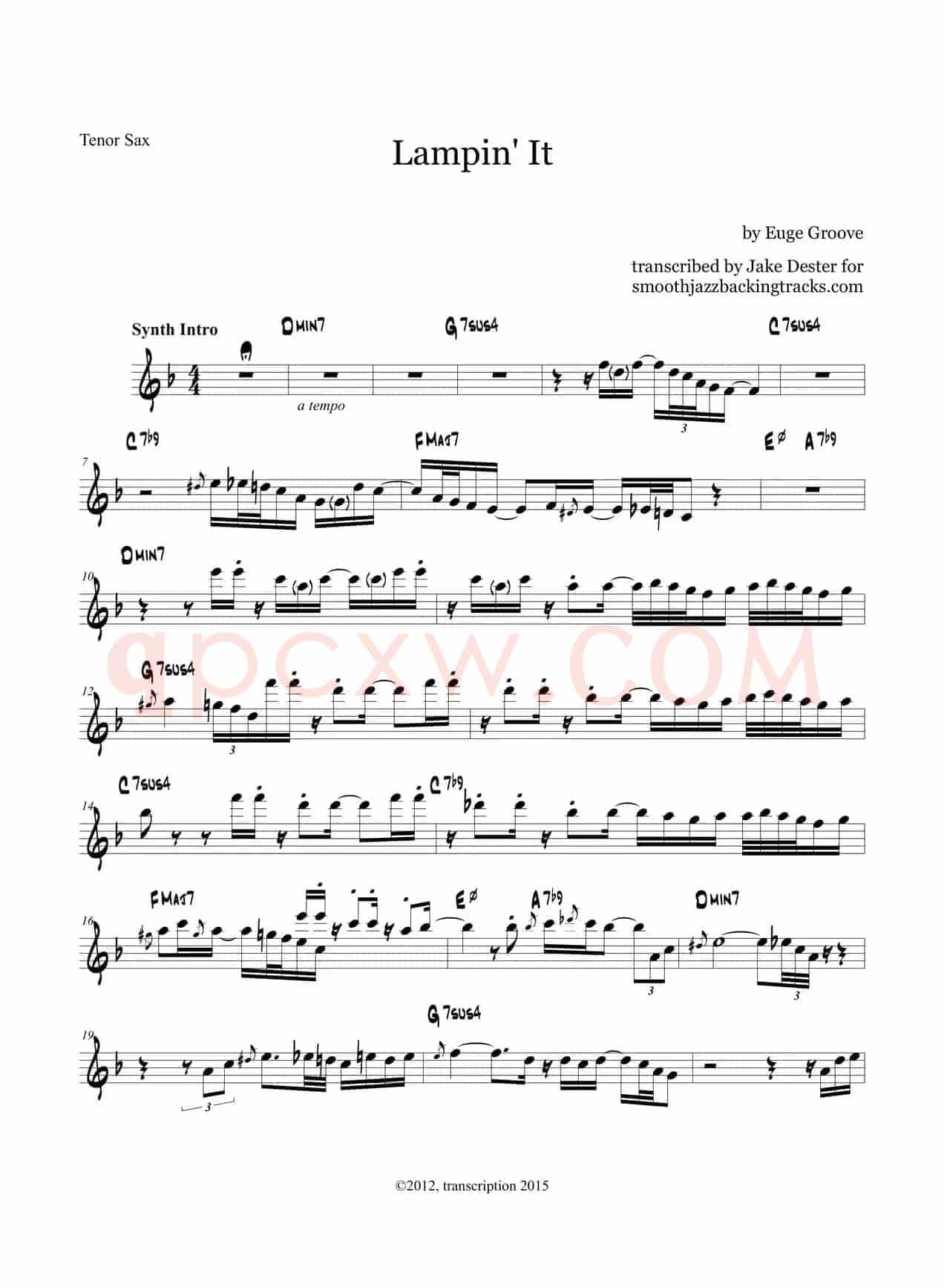 Lampin'It（次中音萨克斯）
