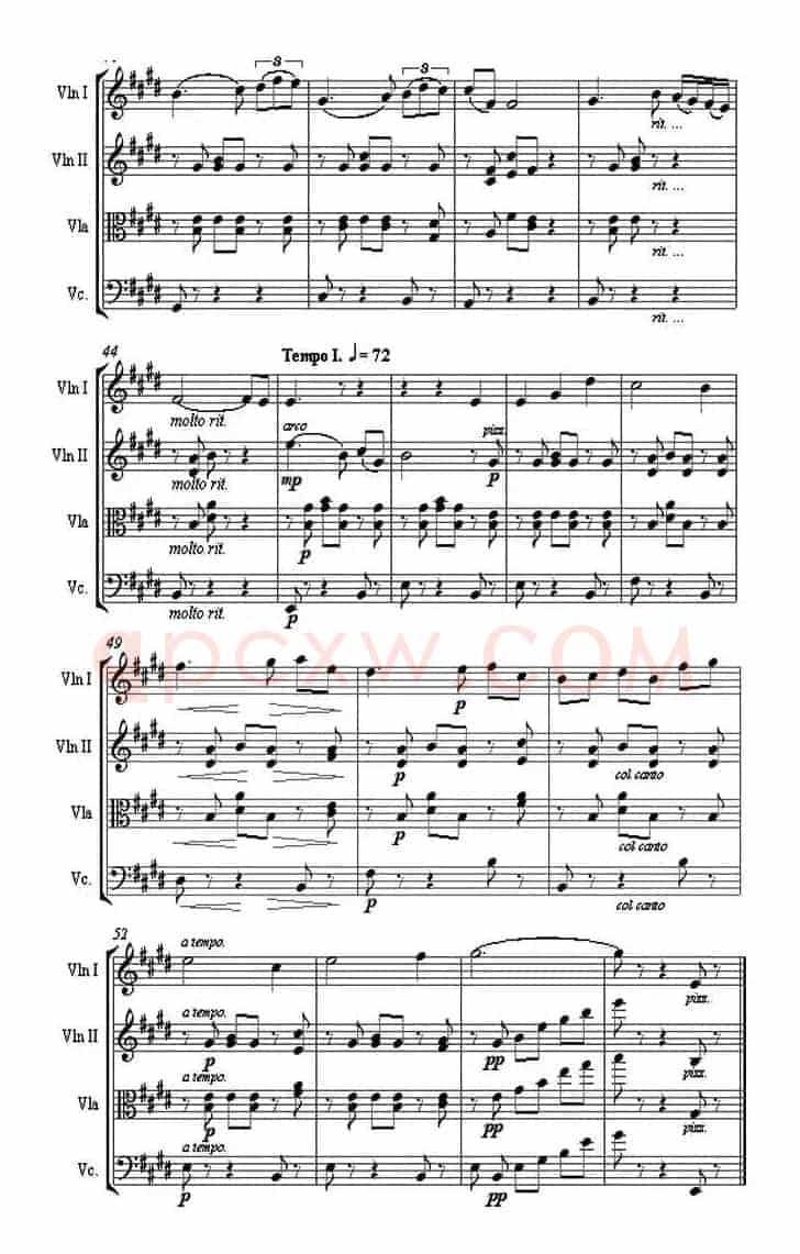 Serenata “Rimpianto”（1900 [弦乐四重奏]）
