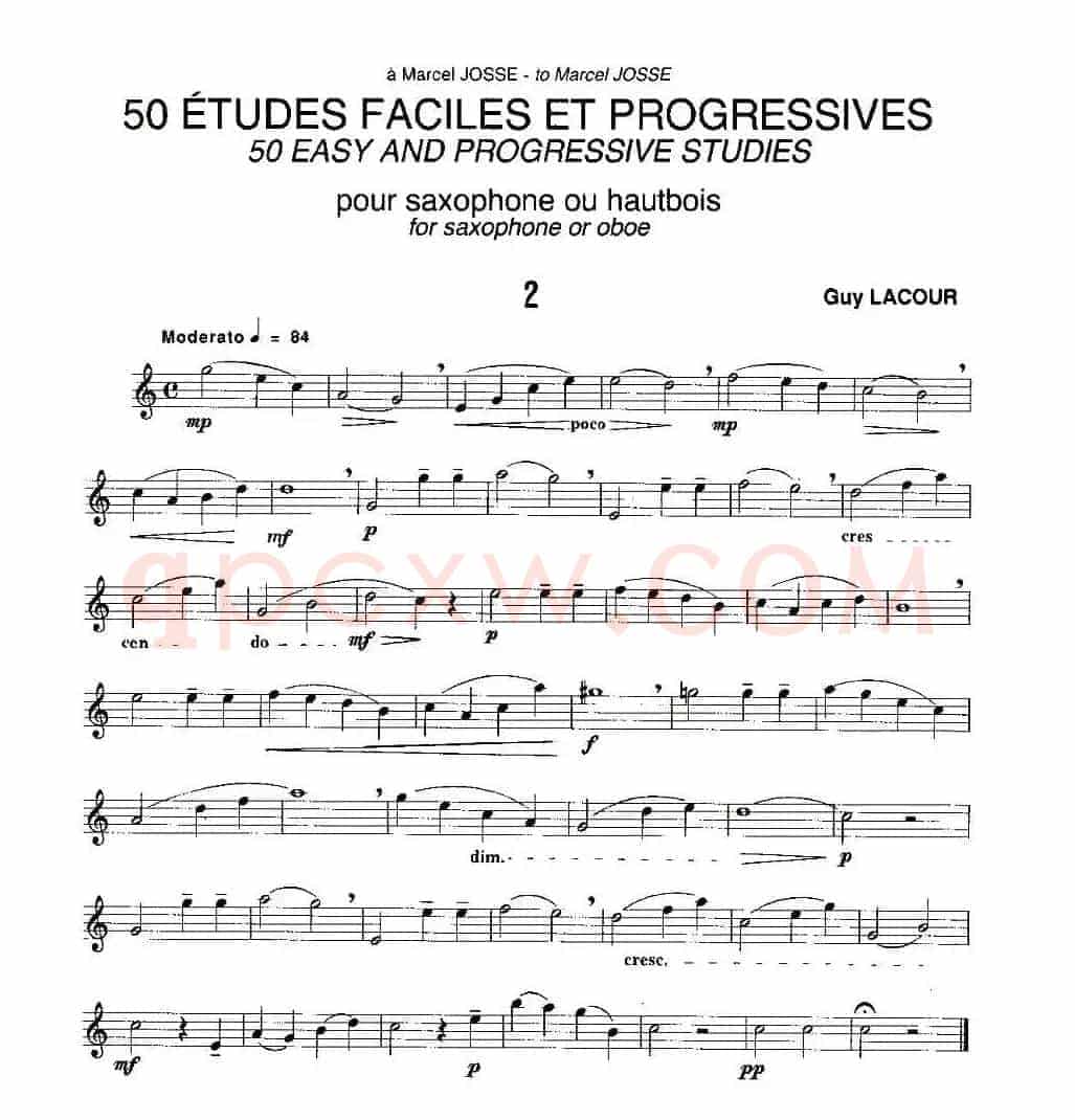 Guy Lacour 50 首萨克斯练习曲之二