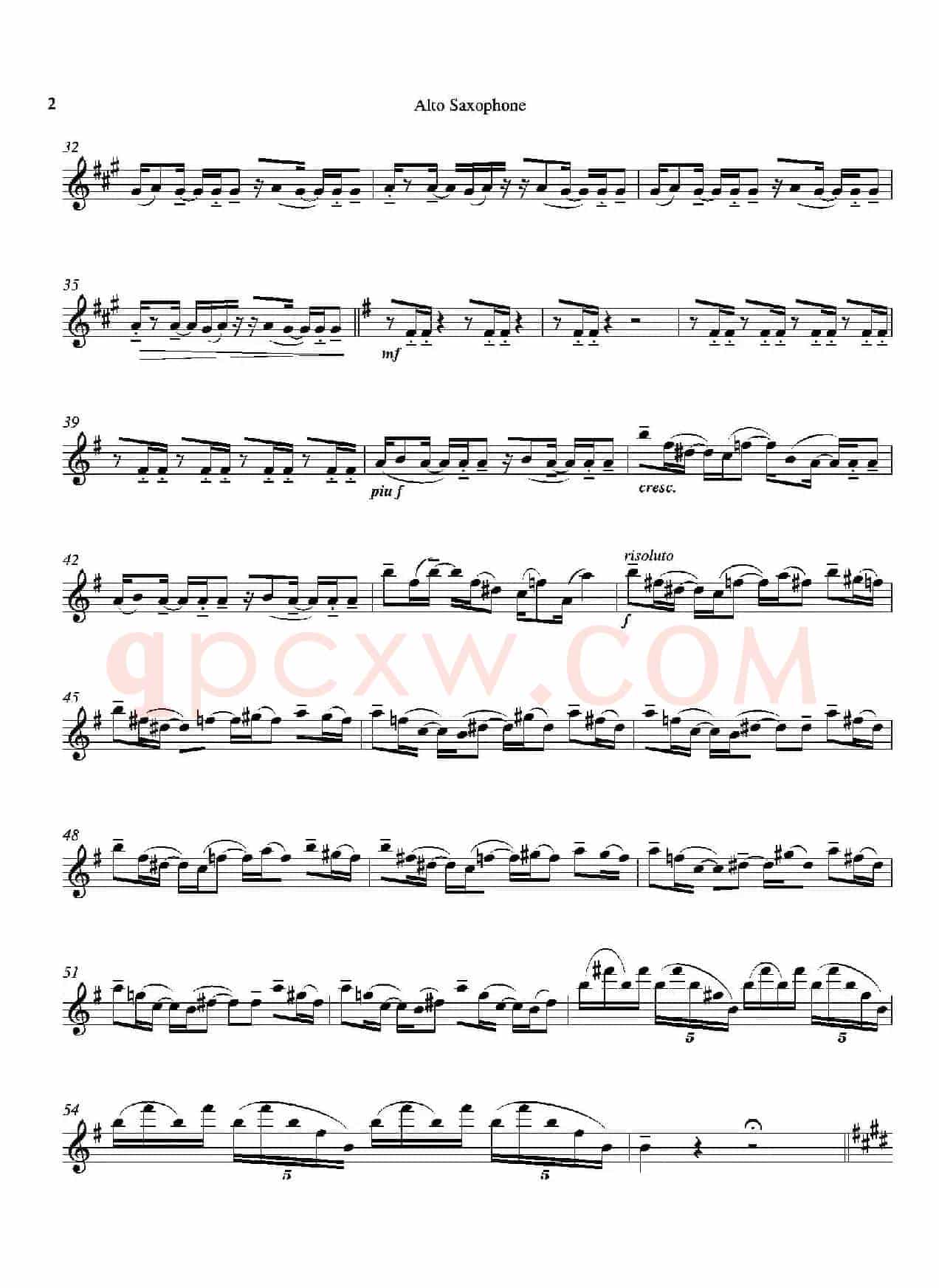 Tango （四重奏中音萨克斯分谱）