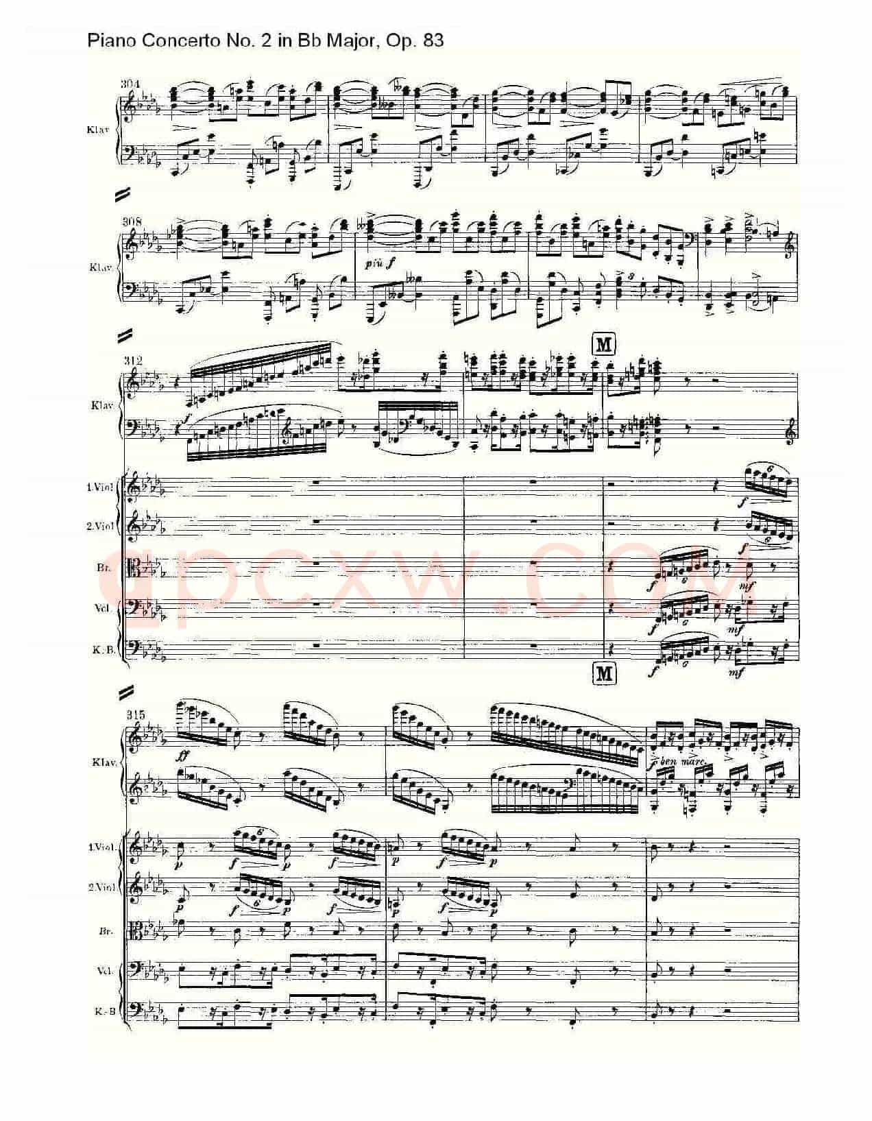Bb大调钢琴第二协奏曲, Op.83第一乐章(二)
