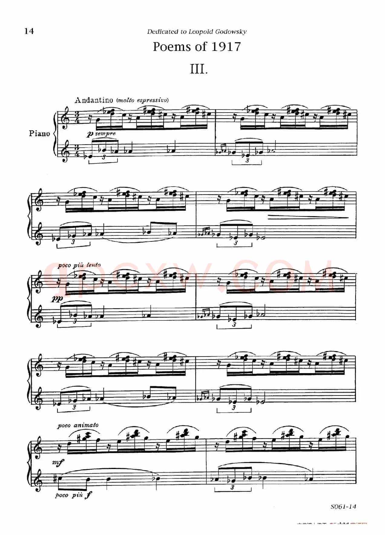 Poems of 1917 Op.41（1917之诗  3. 佛兰德斯东部）
