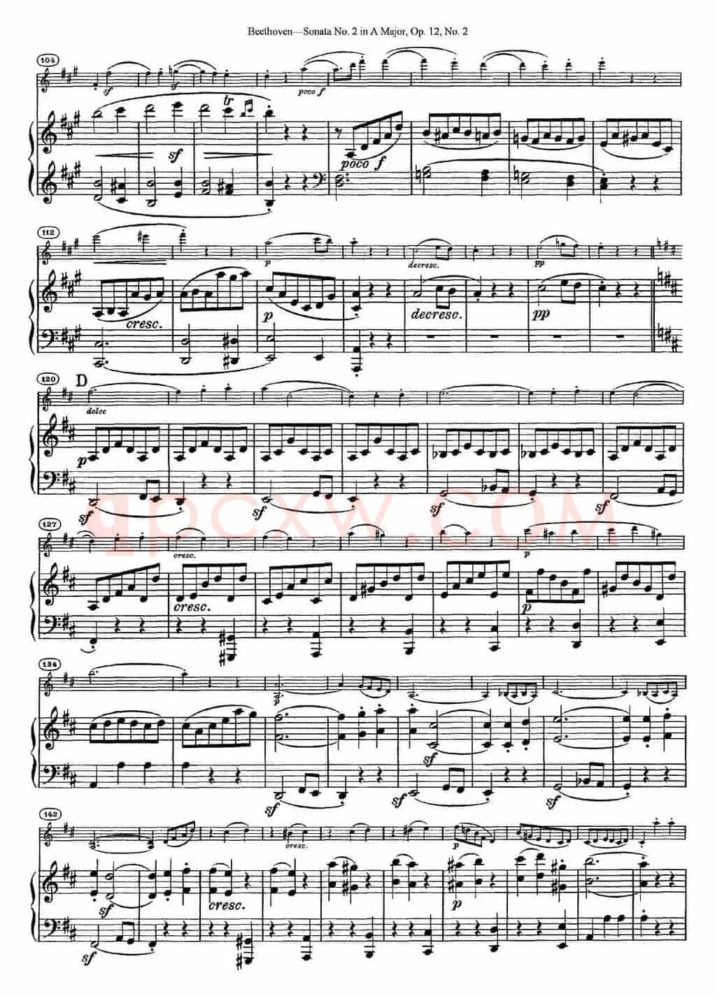 Violin Sonata No.2 in A Major Op.12 No.2（小提琴+钢琴伴奏）
