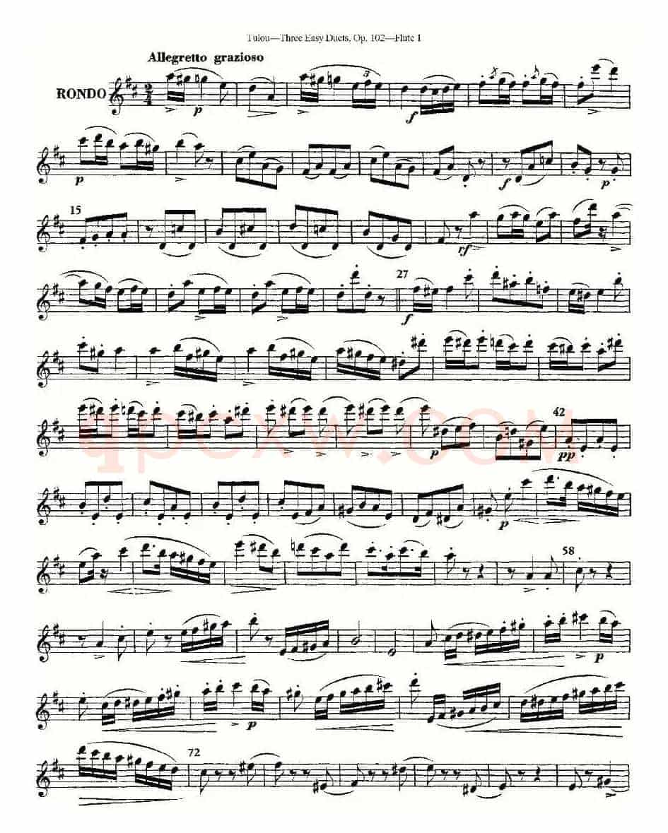 Three Easy Duets,Op.102 之第一长笛（三首简易重奏曲作品102号）