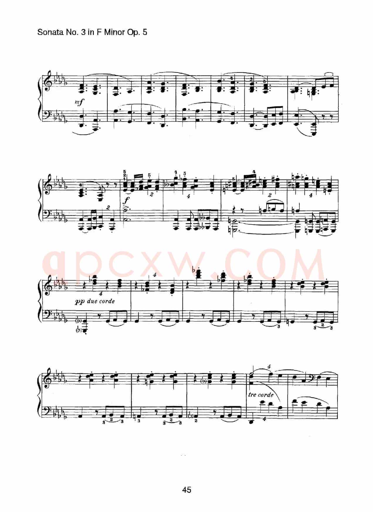 Piano Sonata No.3 in f Minor Op.5(f小调第三钢琴奏鸣曲)
