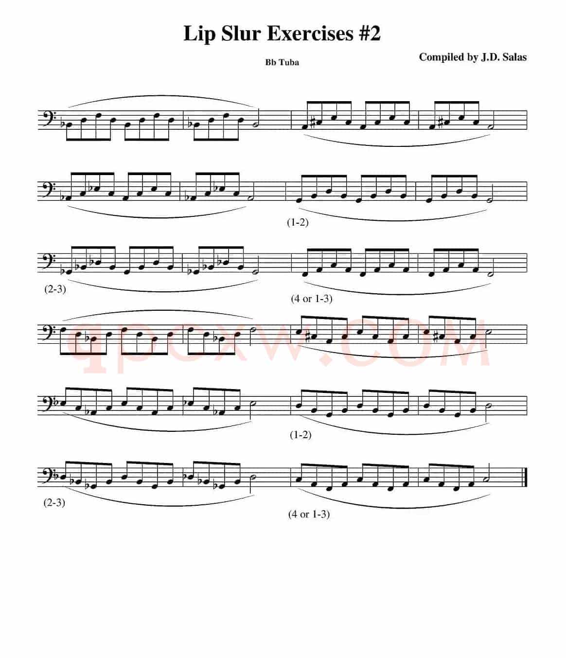 Lip Slur Exercise - Bb Tuba（大号练习教材选曲）