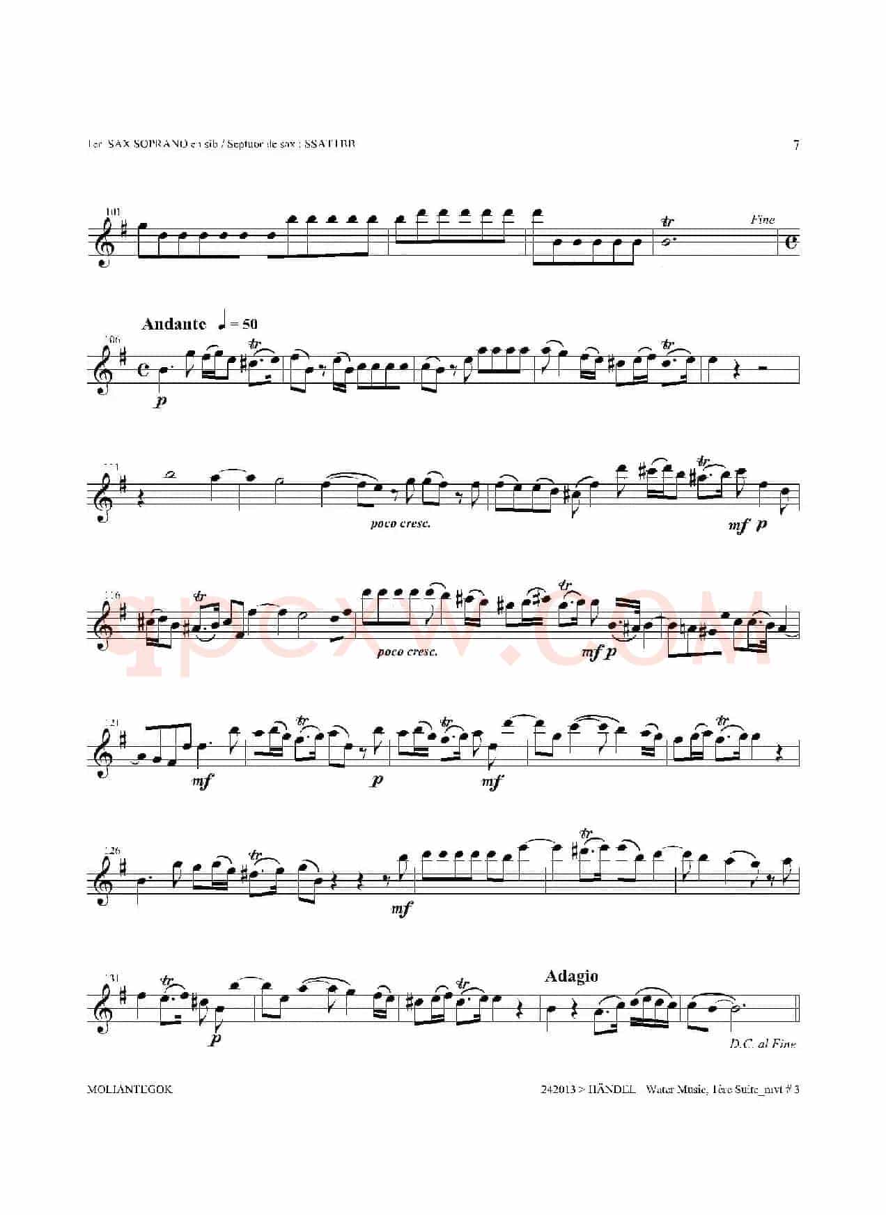 Water Music（HWV.348 No.1）（第一高音萨克斯）