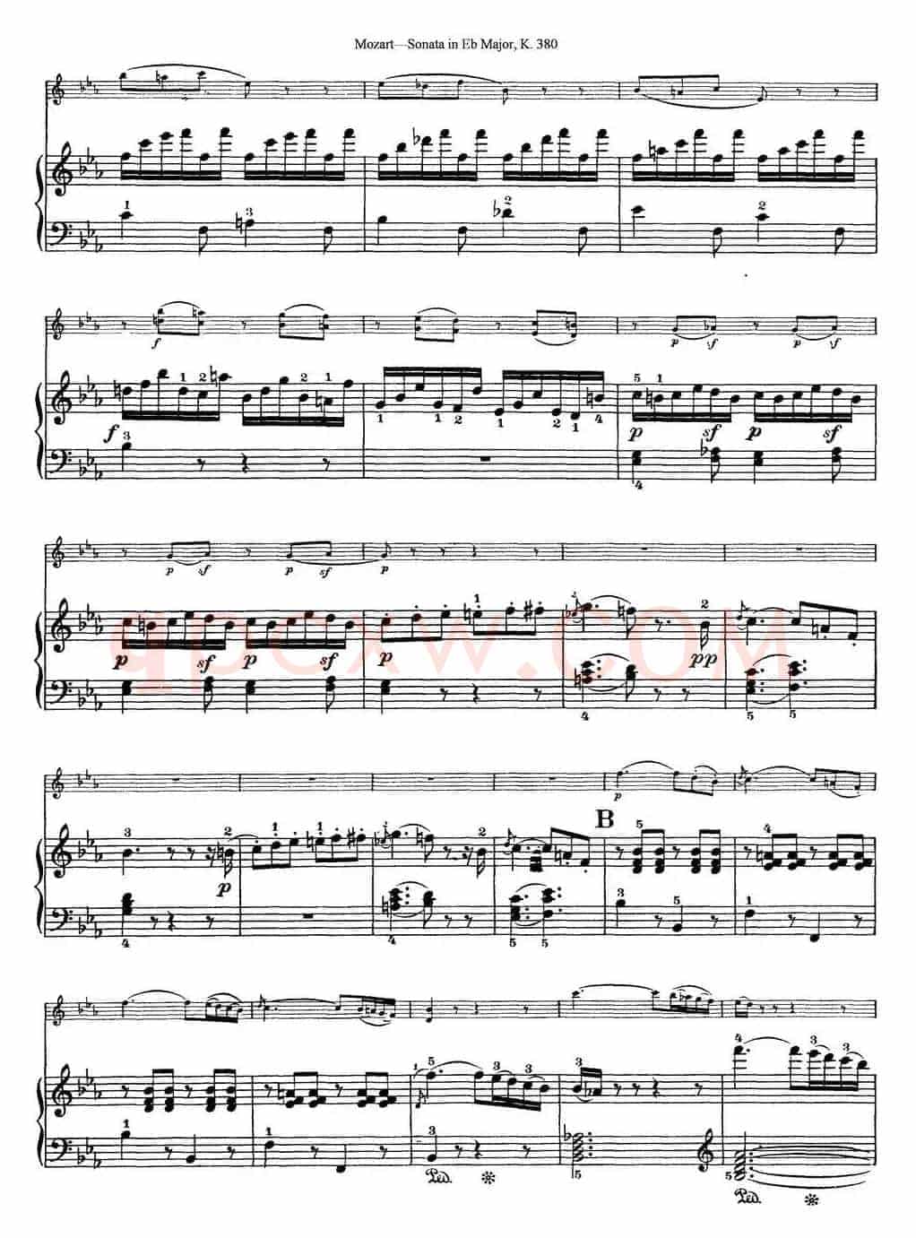 Violin Sonata in Eb Major K.380（小提琴+钢琴伴奏）